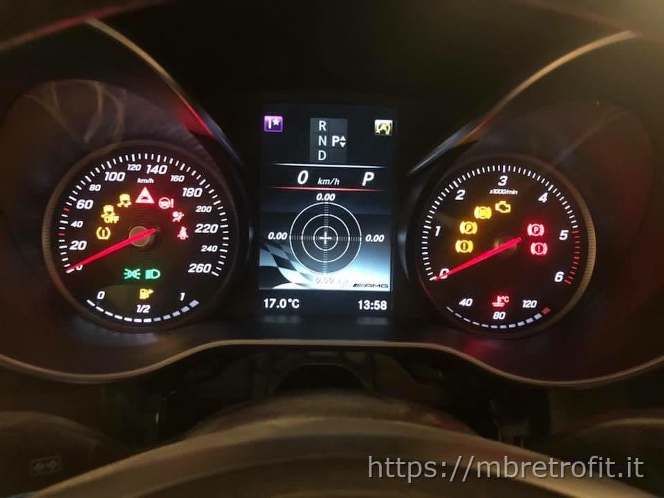 AMG menu shown on a Mercedes W207 cluster, example 10