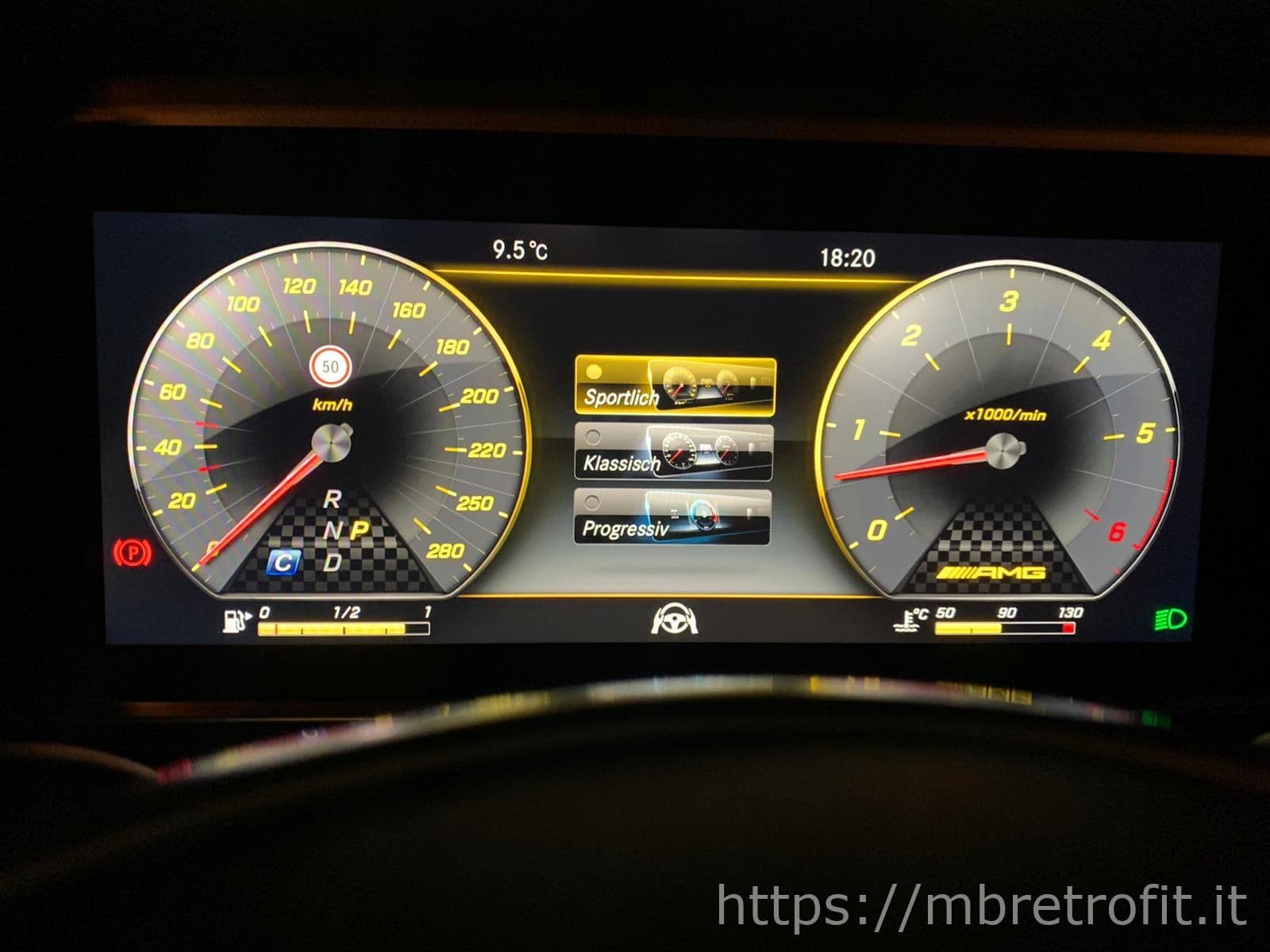 AMG menu shown on a Mercedes W166 cluster, example 17