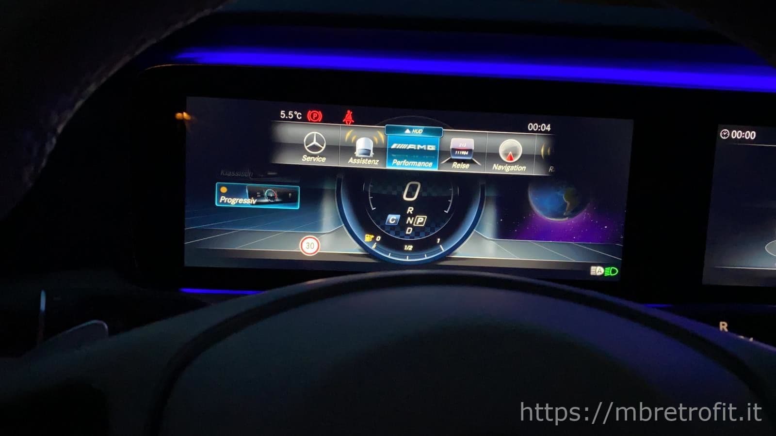 AMG menu shown on a Mercedes W292 cluster, example 18