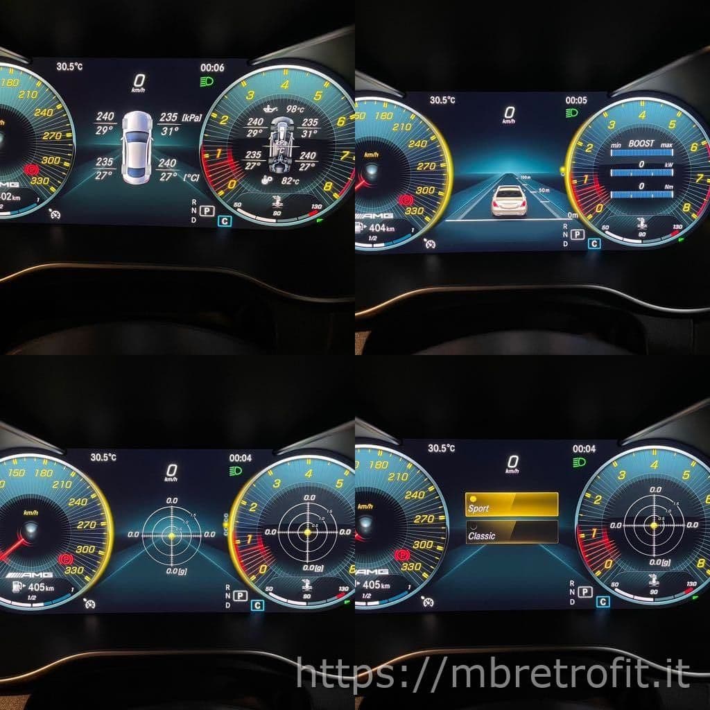 AMG menu shown on a Mercedes W463 cluster, example 24