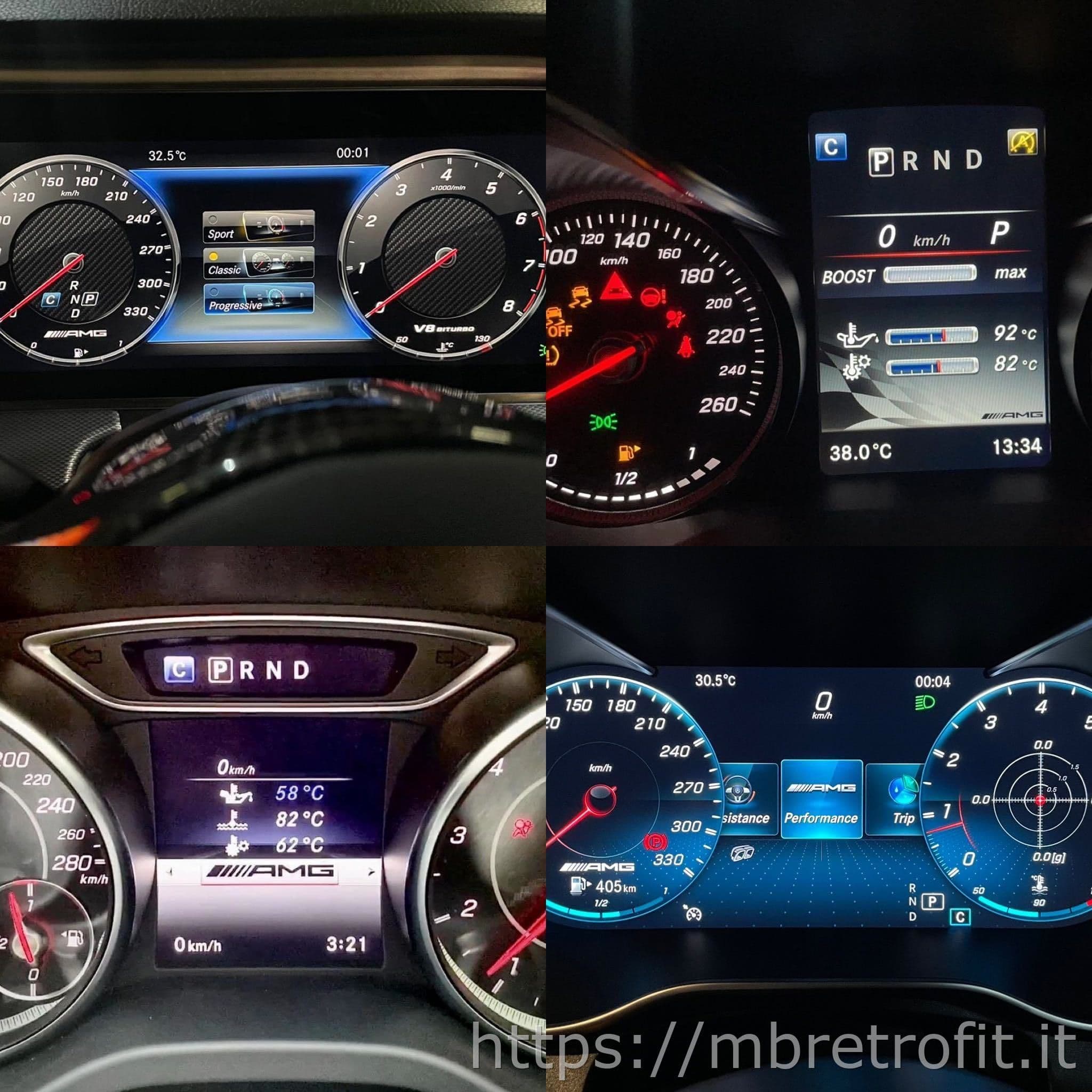 AMG menu shown on a Mercedes W177 cluster, example 25