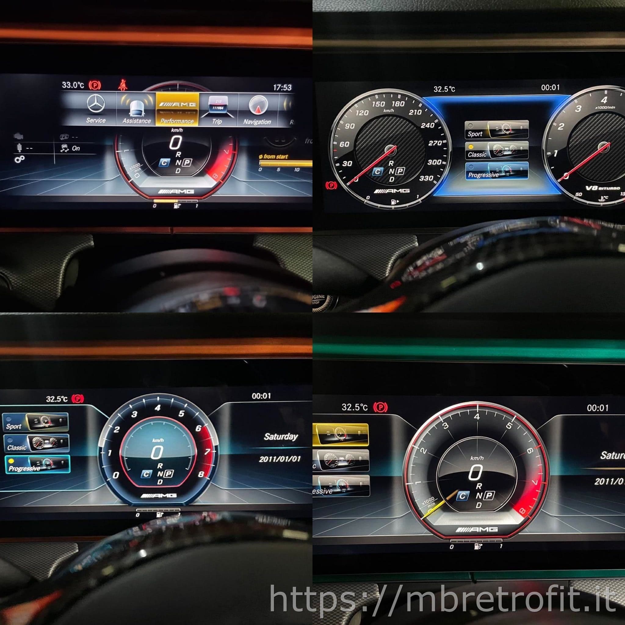 AMG menu shown on a Mercedes W118 cluster, example 26