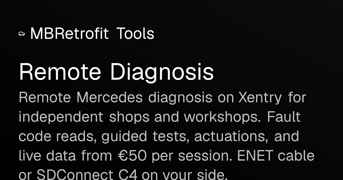 Remote Diagnosis | MBRetrofit Tools