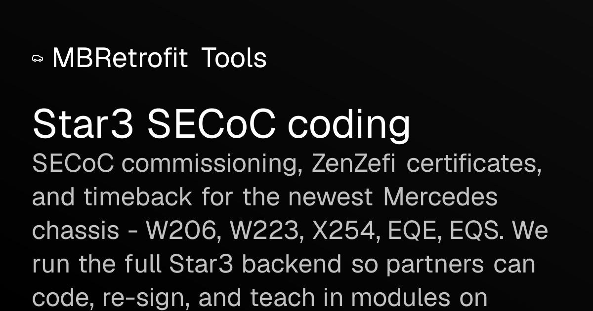 Star3 SECoC coding | MBRetrofit Tools